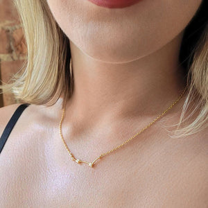 Zodiac Constellation Pendant (Aries) - Gold